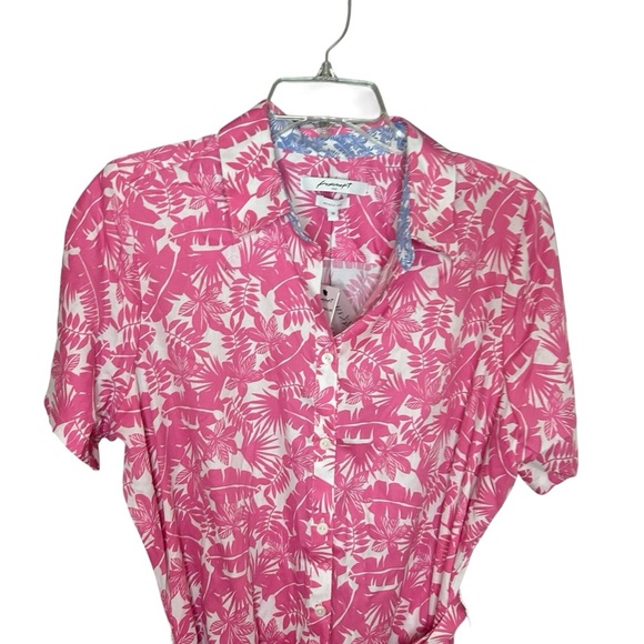 Foxcroft floral dress Pink and White wrinkle free size 16 - Picture 5 of 12